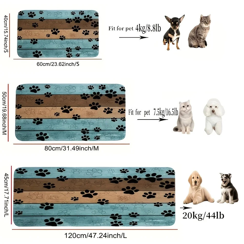 Paw Print Non-Slip Doormat for Muddy Paws – Indoor Entryway Rug