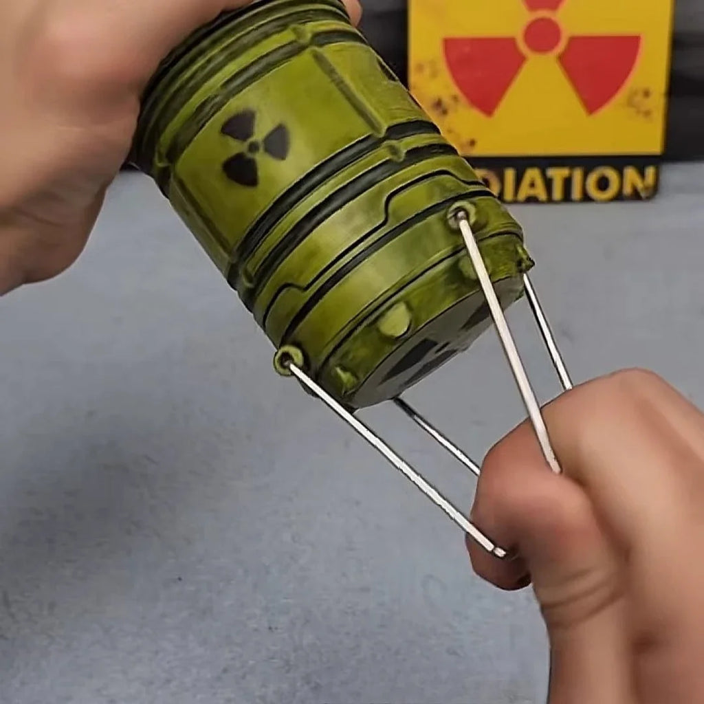 Mini Nuclear Reactor Lantern Night Light – Sci-Fi Decor with Green LED Glow