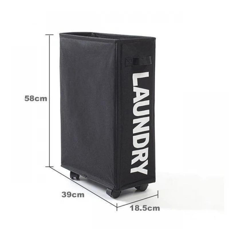 Slim Rolling Laundry Basket with Handles – Oxford Cloth