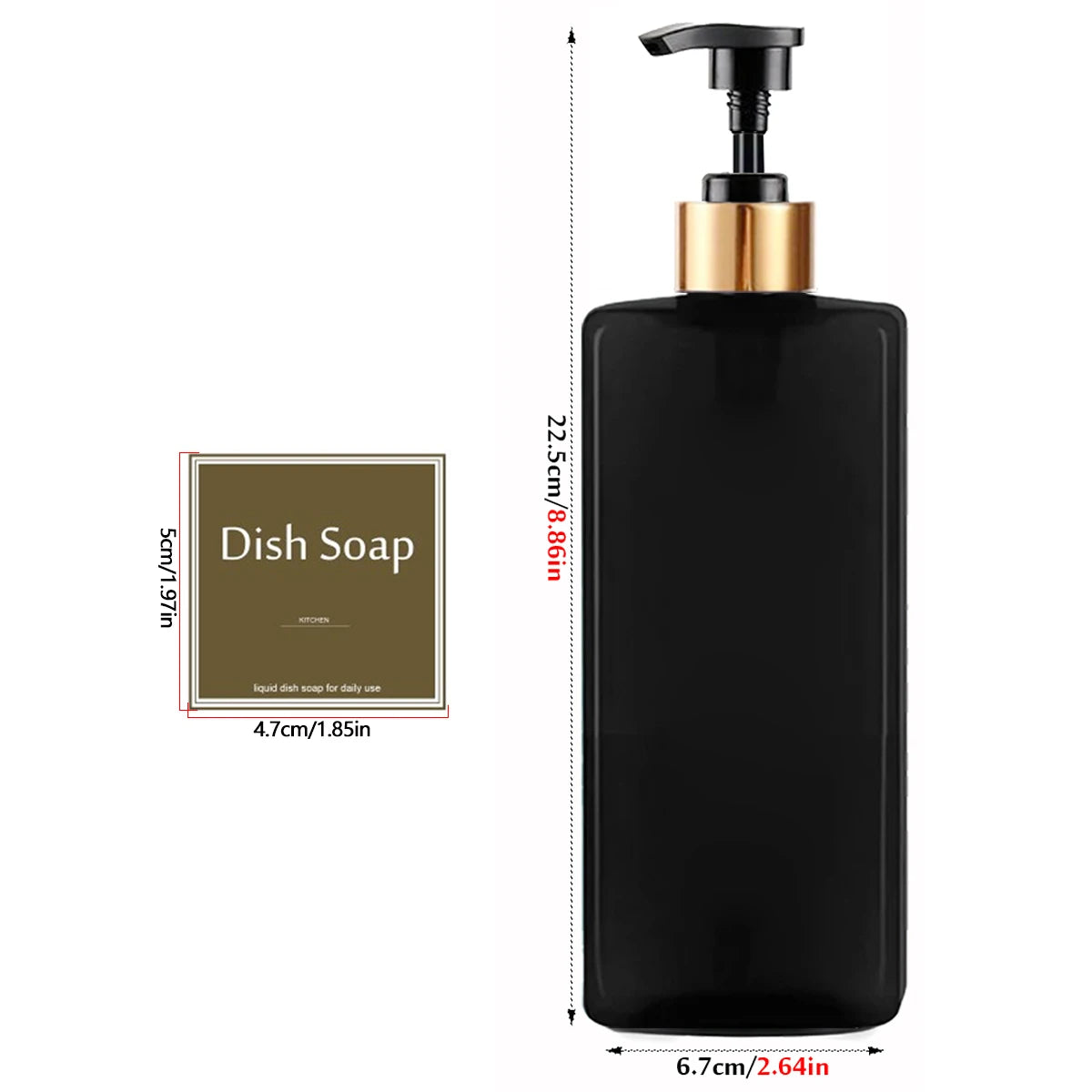 Refillable Bathroom & Kitchen Soap Dispenser Bottles – Black or Brown