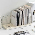 Minimalist Desk Bookshelf Organizer with Metal Dividers