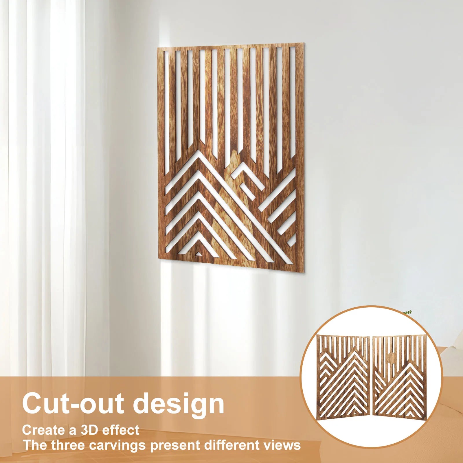 Arden Set of 3 Geometric Wood Wall Art Panels