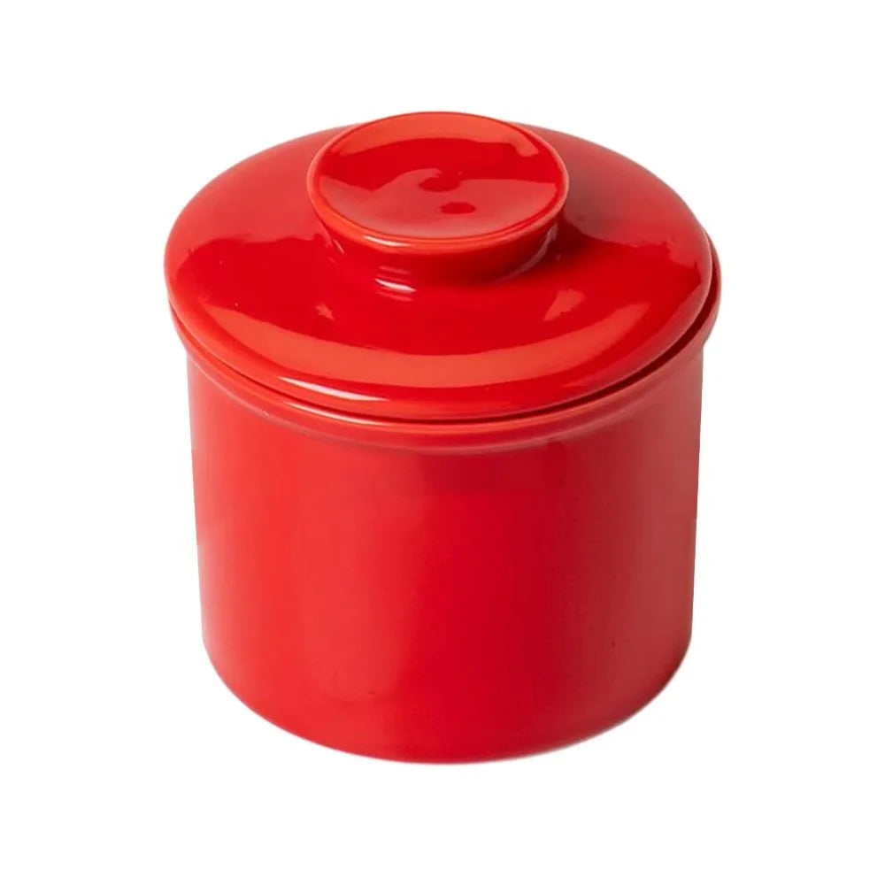 Solid Color Ceramic French Butter Crock with Lid