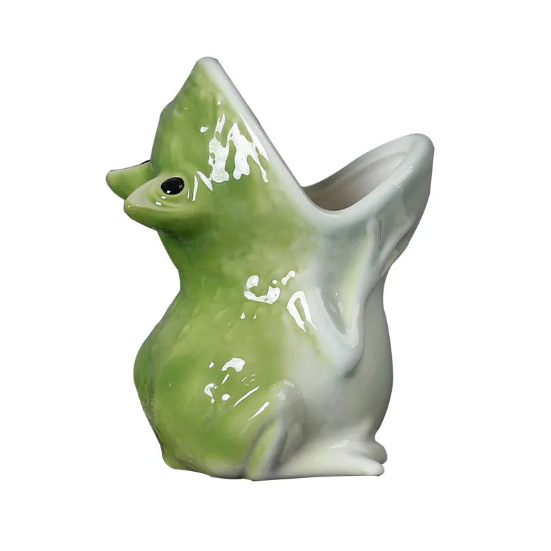 Mossy Frog Ceramic Animal Planter