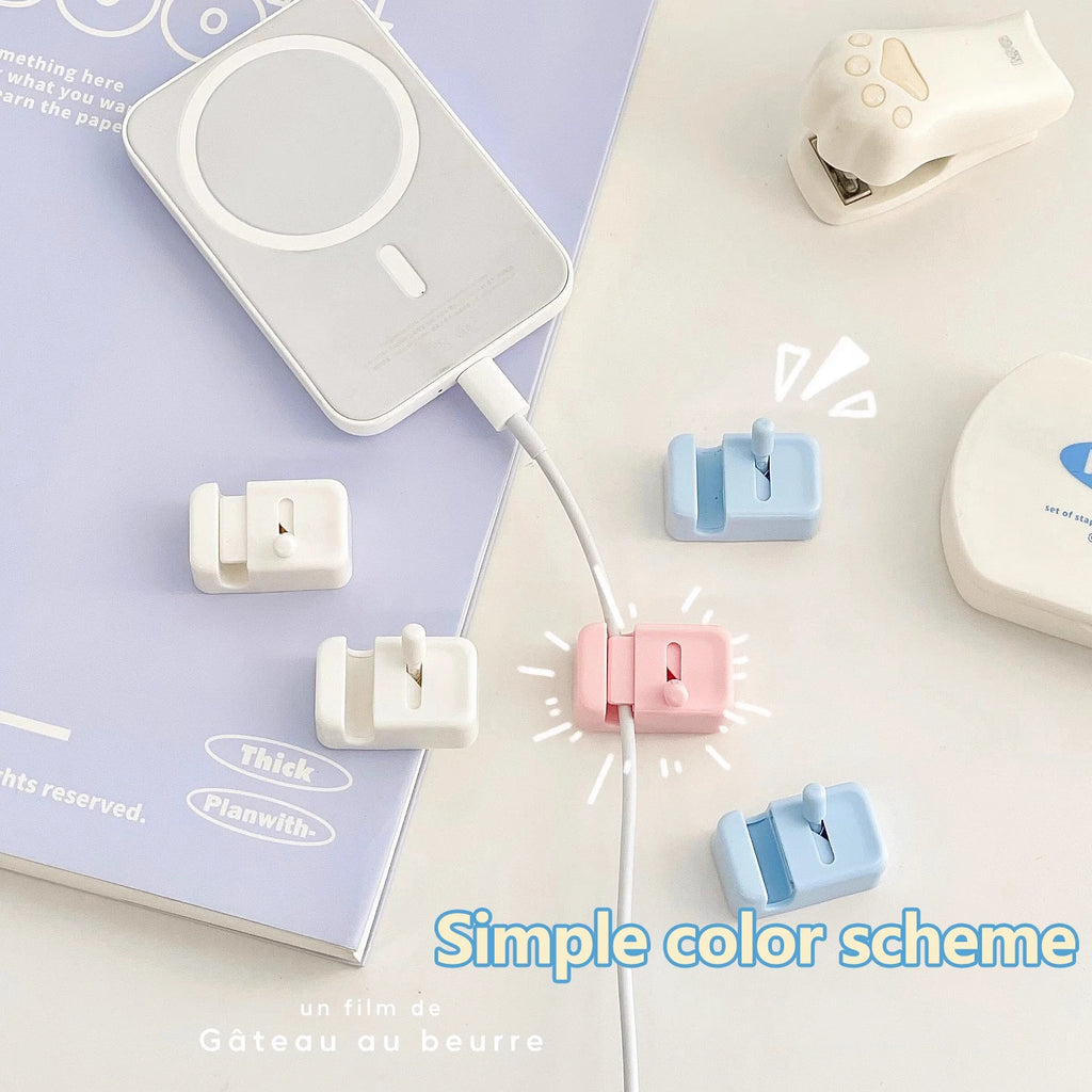 No-Drill Desk Cable Clips for Charging Cord Organization