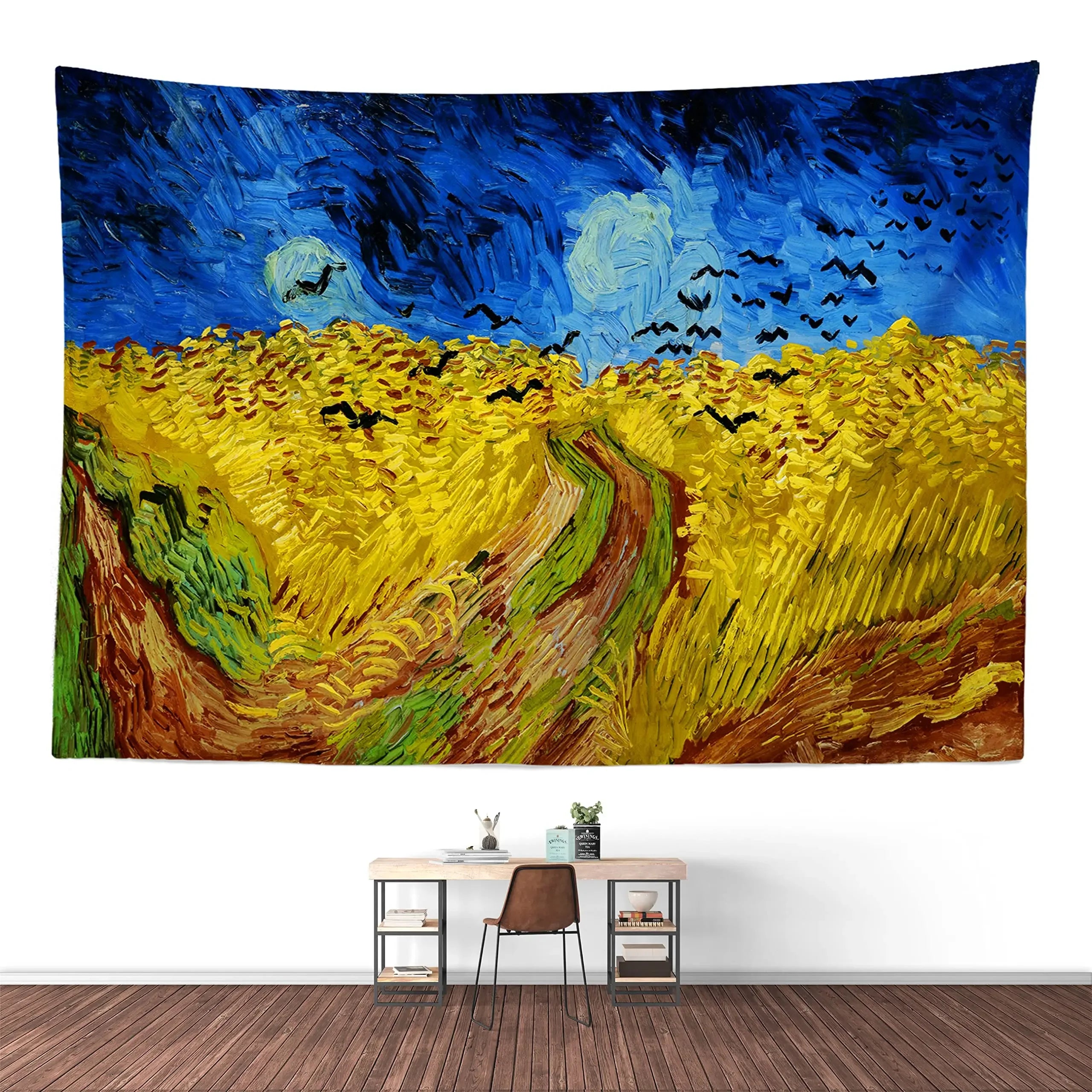 Van Gogh-Inspired Wall Tapestry – Artistic Polyester Hanging for Living Room or Bedroom