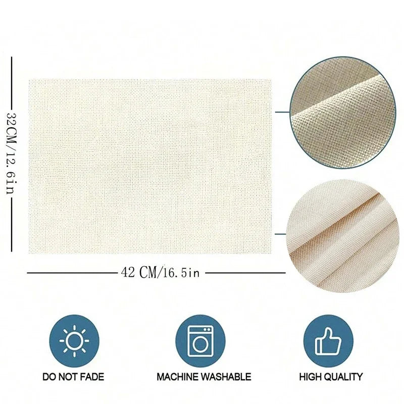 Modern Animal Print Linen Placemats – Rectangle Kitchen Table Mats, Assorted Cowhide & Leopard Patterns, 4/6/8 Piece Sets