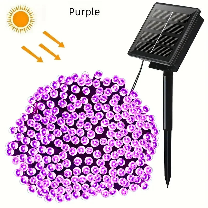 Solar LED String Lights for Garden & Patio, Multiple Colors