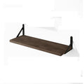 Wall-Mounted Wooden Floating Shelves with Black Brackets