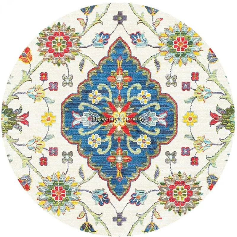 Adara Vintage Round Persian-Style Rug for Living Room or Bedroom