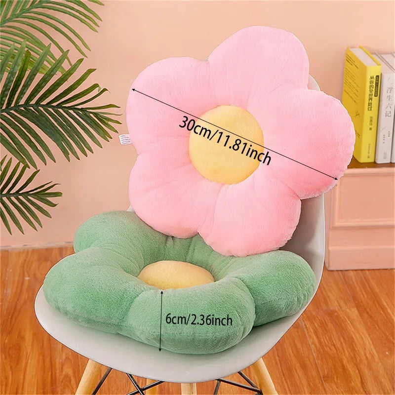 Daisy Five-Petal Plush Cushion – Soft Flower Pillow for Bedroom or Reading Nook