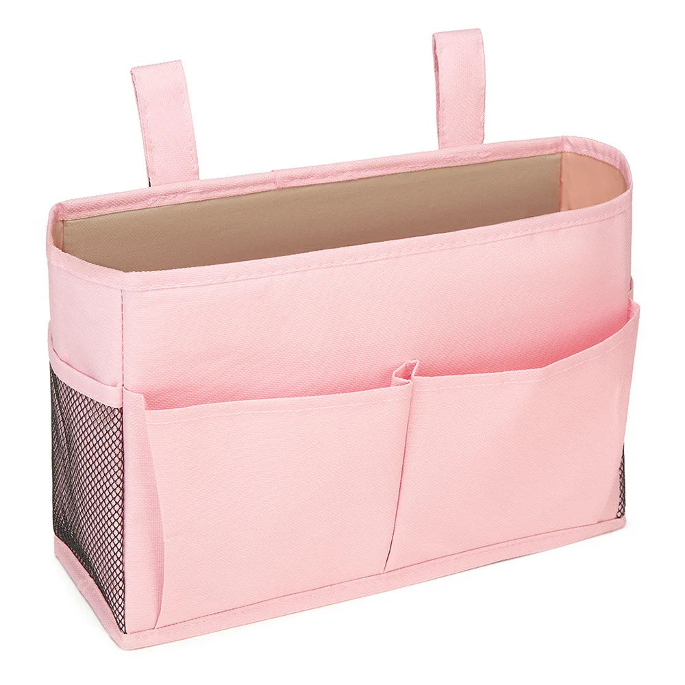 Oxford Bedside Caddy Organizer with Hooks and Mesh Pockets