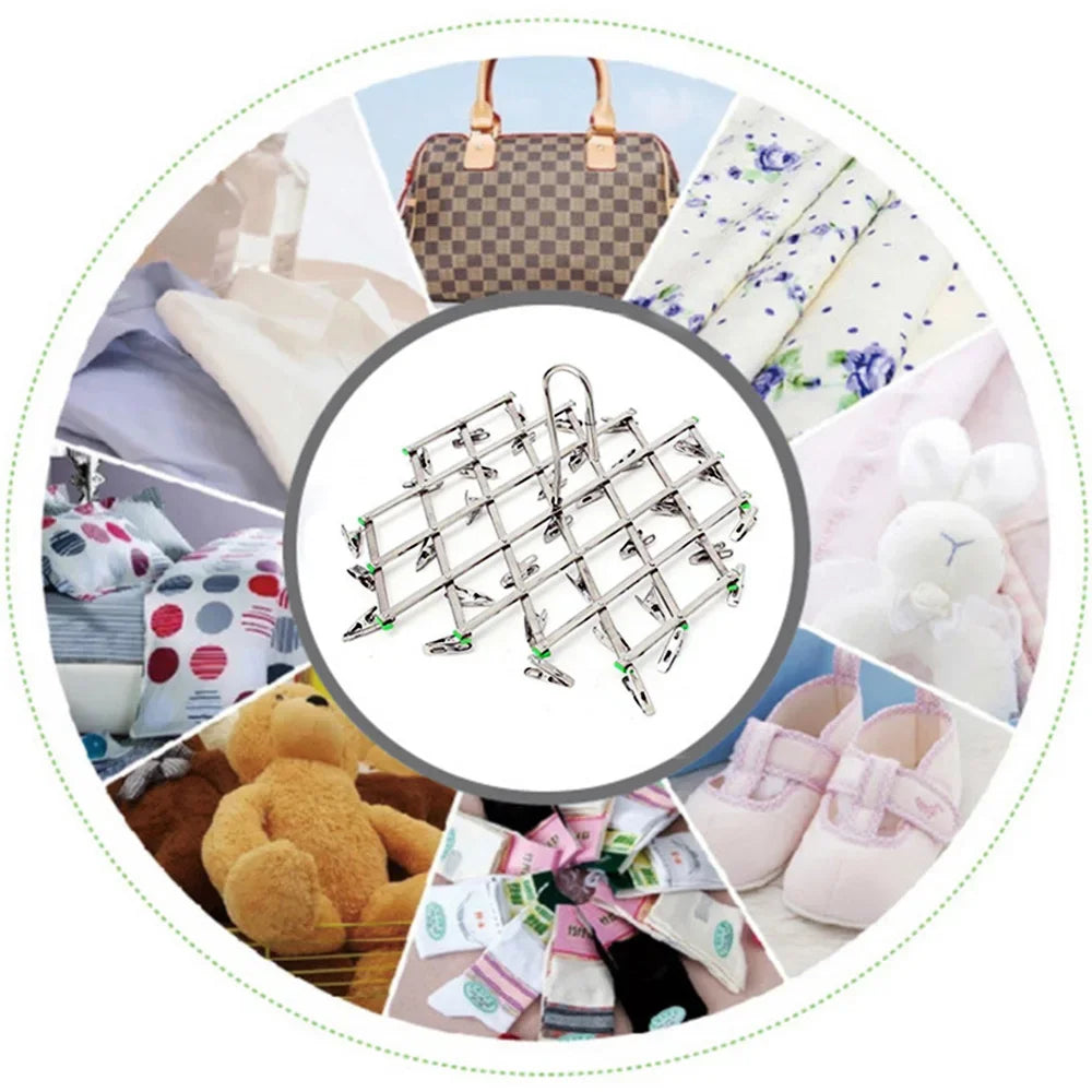 Folding Stainless Steel Drying Rack with 20 or 35 Clips