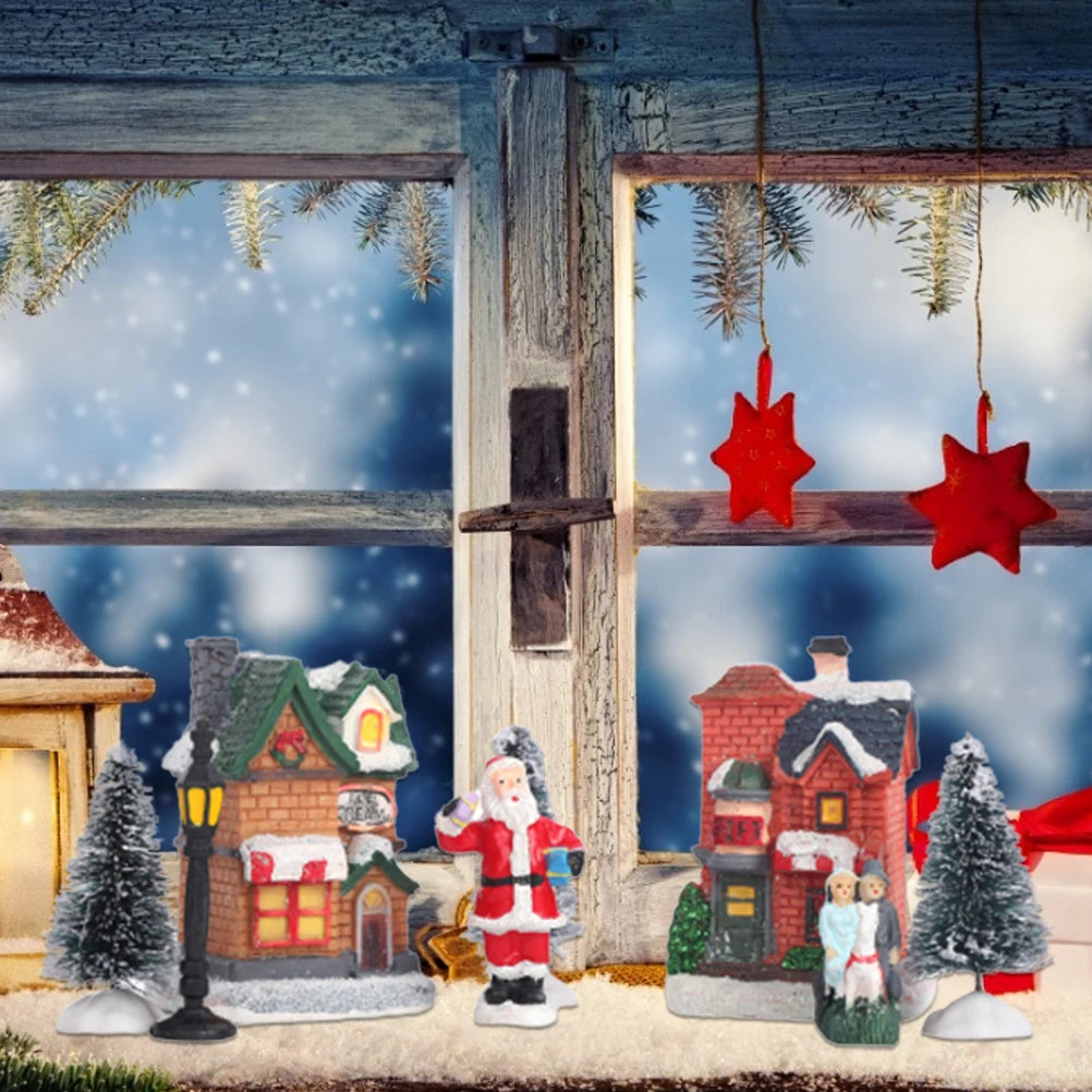 Willow Lane LED Christmas Village Set – Lighted Holiday Miniatures