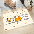 Cat Paw Print Non-Slip Kitchen Mat – Soft Polyester Rug for Cat Lovers