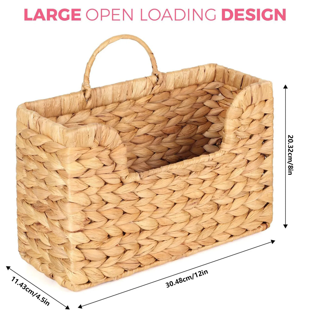 Woven Straw Magazine Wall Basket for Entryway, Bath & Desk