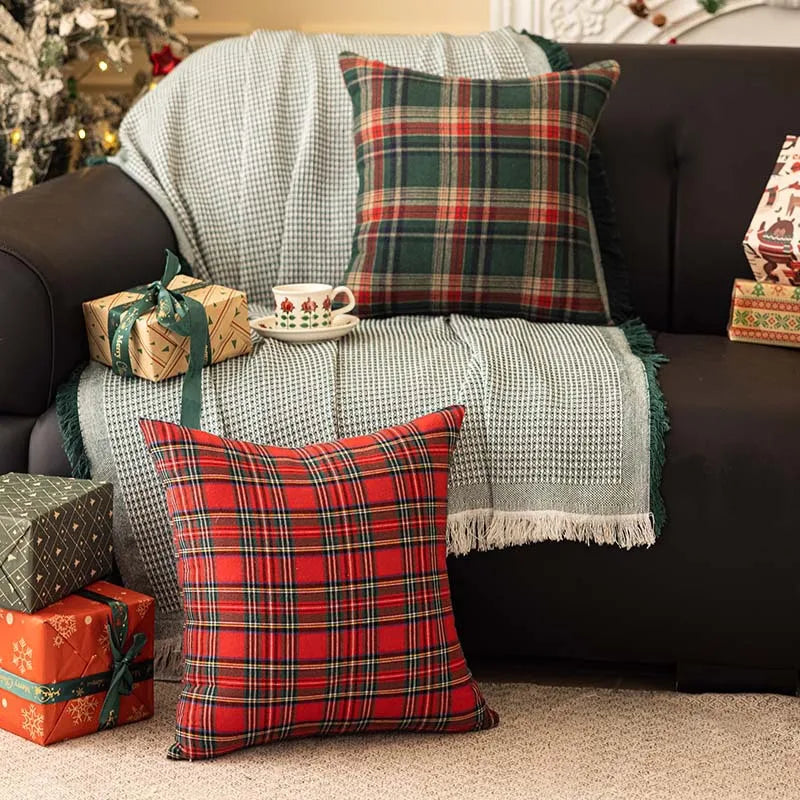 Scottish Tartan Plaid Throw Pillow Covers – Holiday & Cozy Home Decor