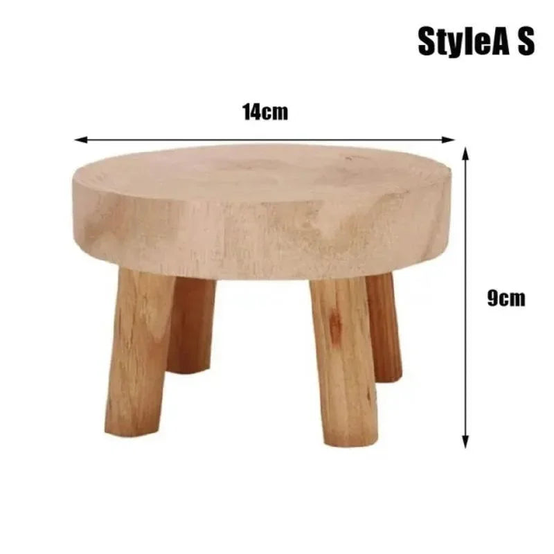 Small Wooden Plant Stand for Tabletop or Shelf Display