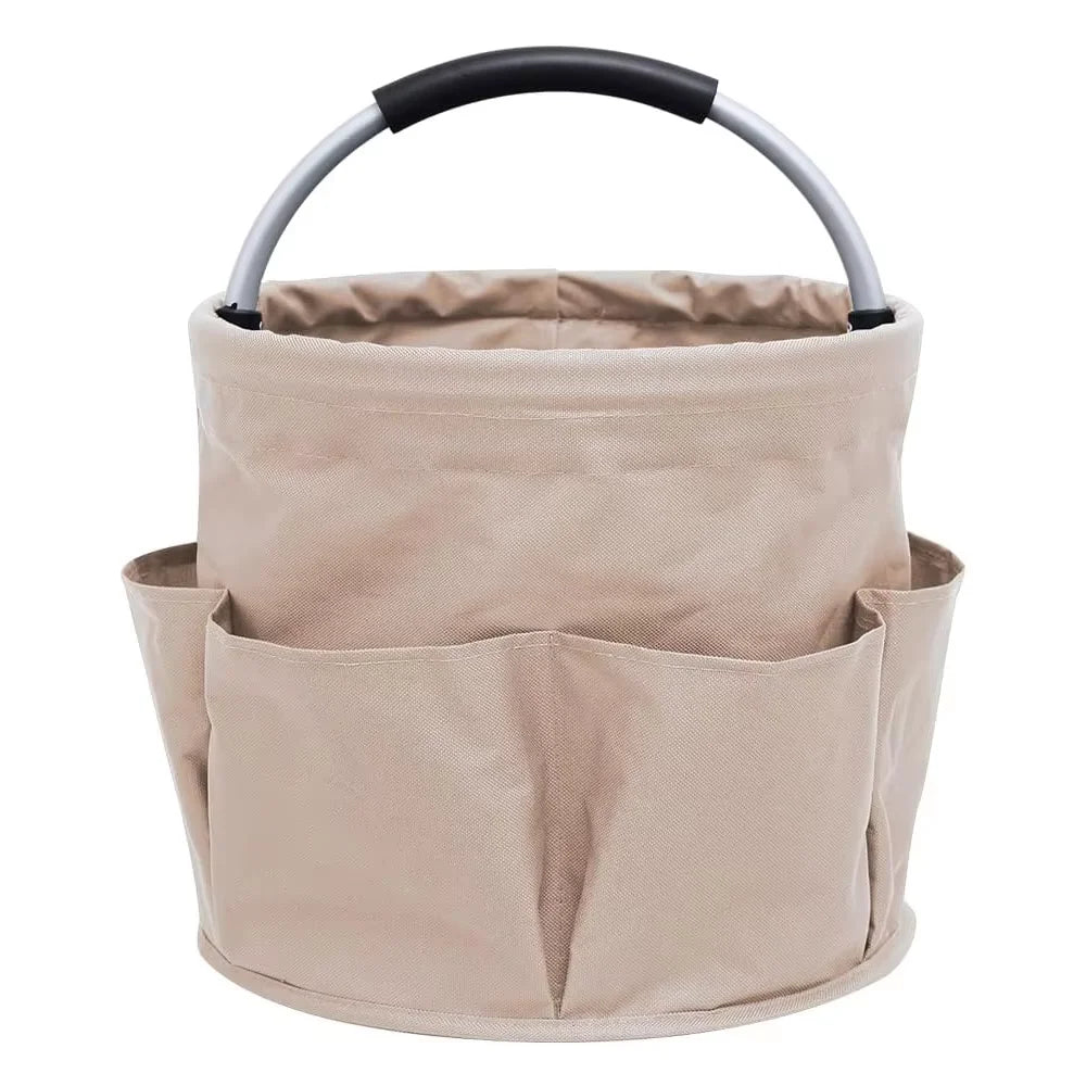 17L Foldable Cleaning Caddy with Handle & Exterior Pockets for Home, Laundry, Car, or Tools