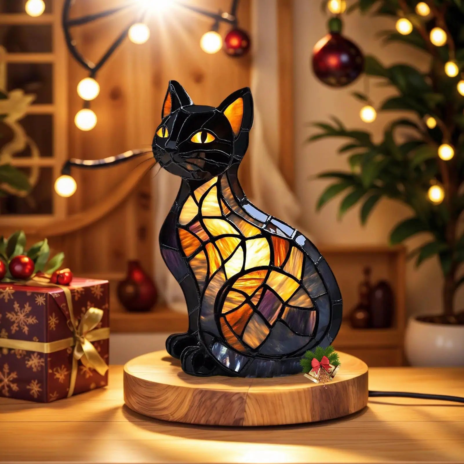 Finn Cat-Shaped LED Bedside Night Light Lamp