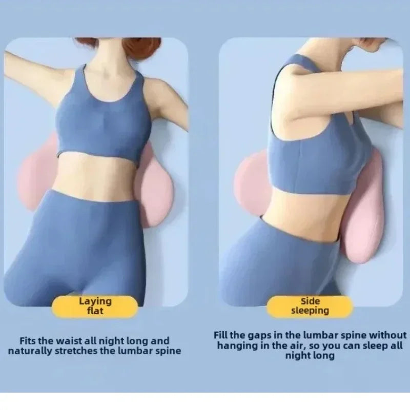examples of lumbar pillow supporting waist for different sleeping positions