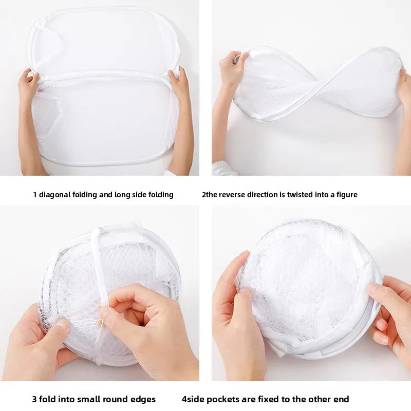 Large Foldable Mesh Pop-Up Laundry Basket for Bedroom or Bathroom