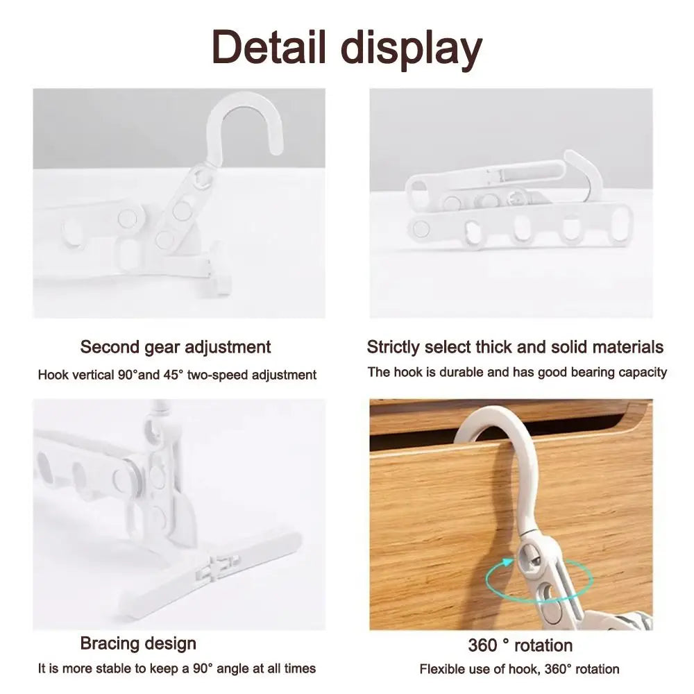 Foldable Five-Hole Clothes Drying Rack for Closet and Travel, Sky Blue