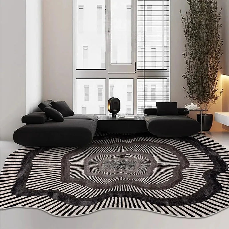 Camden Irregular Stripe Plush Area Rug for Modern Living Room or Bedroom Decor