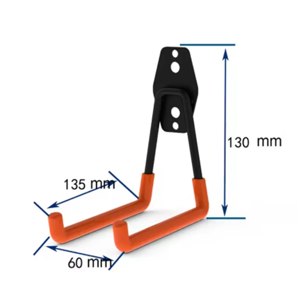 Wall-Mounted Heavy Duty Metal Garage Hooks for Tools, Ladders, and Bicycles – Straight & Circular Shapes, Iron Construction