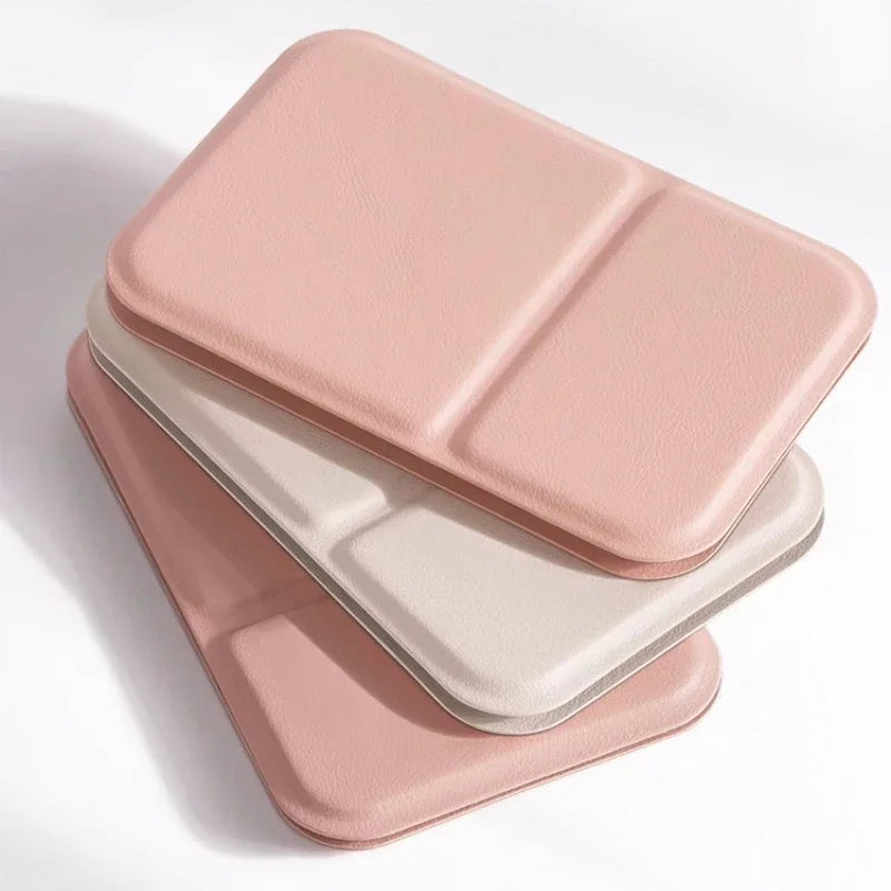 Foldable PU Leather Desktop Makeup Mirror – Travel & Vanity Size