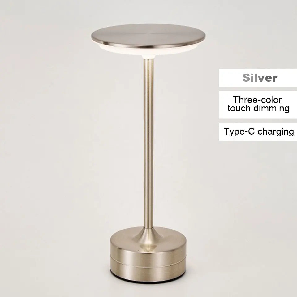 Marlo Rechargeable LED Touch Table Lamp – Dimmable Metal Accent Light for Bedside, Living Room & Cozy Corners