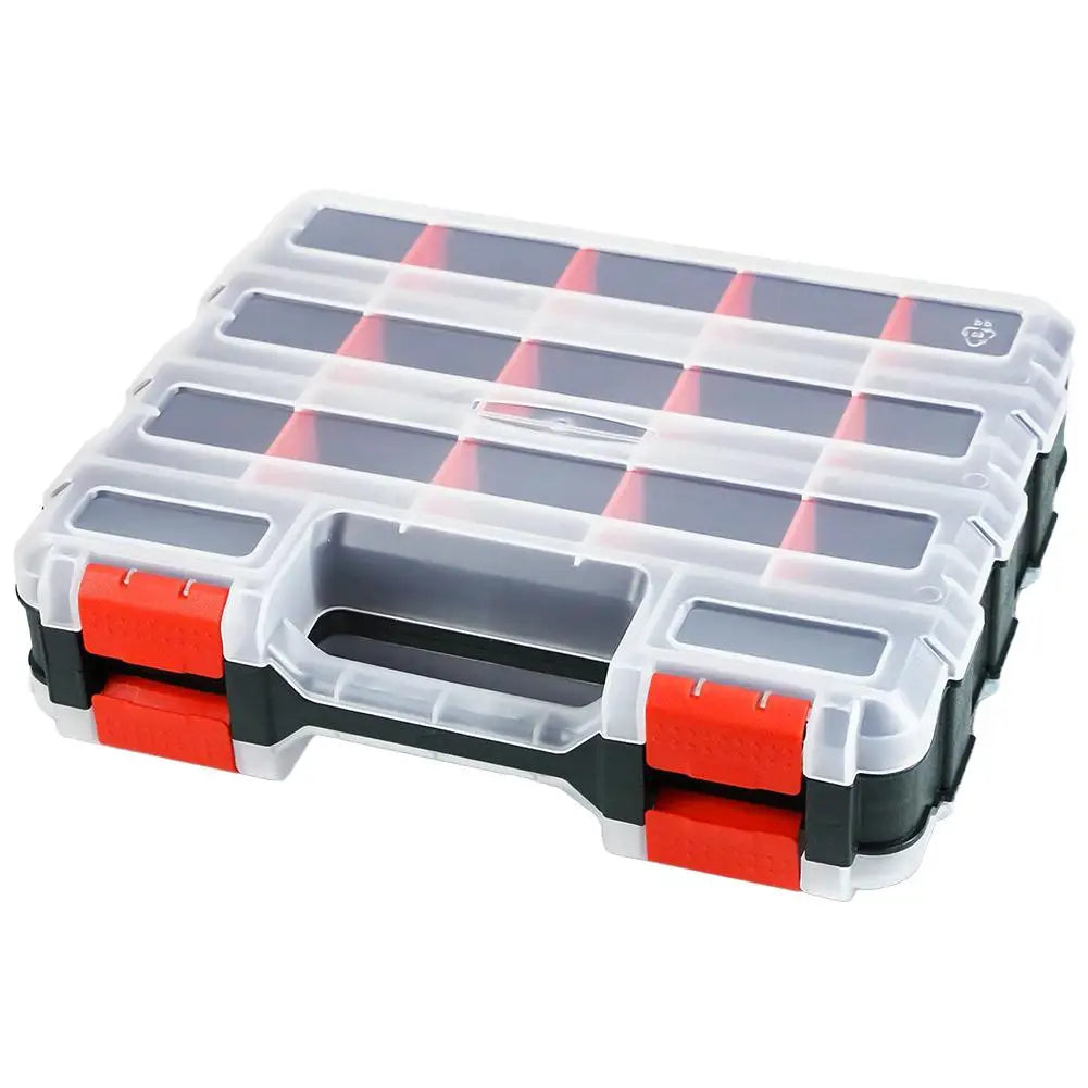 Double-Sided 34-Compartment Hardware Organizer Box