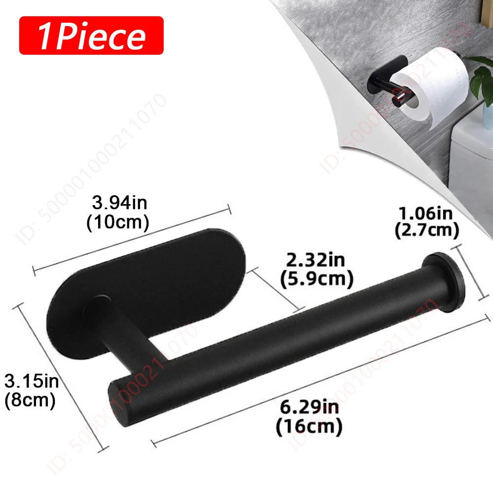Stainless Steel Adhesive Toilet Paper Holder for Bathroom or Kitchen