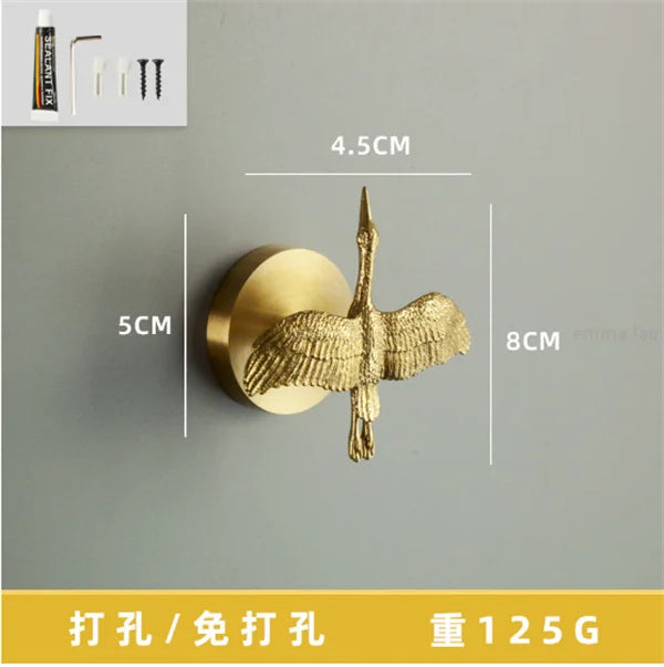 Eden Brass Animal Wall Hook – Sculpted Decorative Hook for Entryway or Bathroom