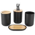 Bamboo & Plastic 4-Piece Bathroom Countertop Set