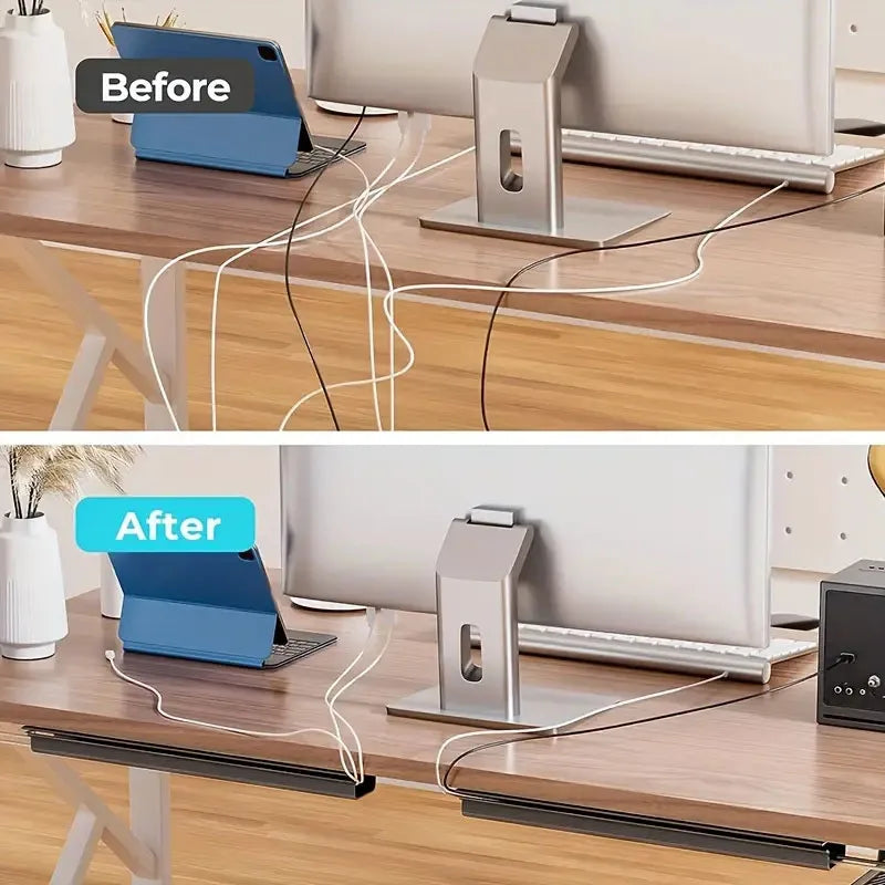 Adhesive Under-Desk Cable Management Channel – Tidy Cord Organizer for Desks & Workspaces, 40cm, Multiple Colors
