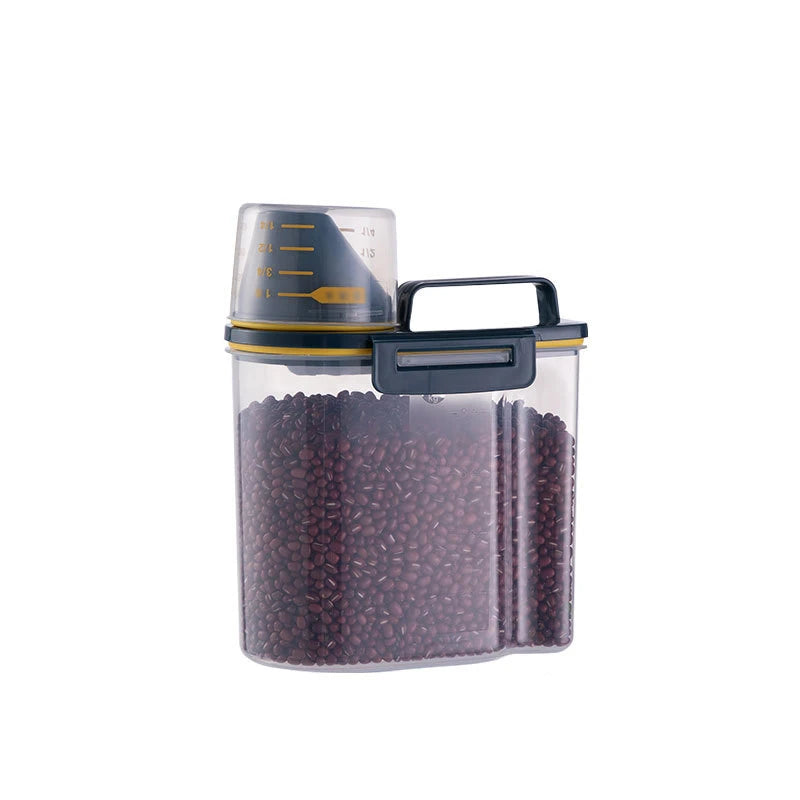 Airtight Pet Food Storage Container with Handle and Measuring Cup