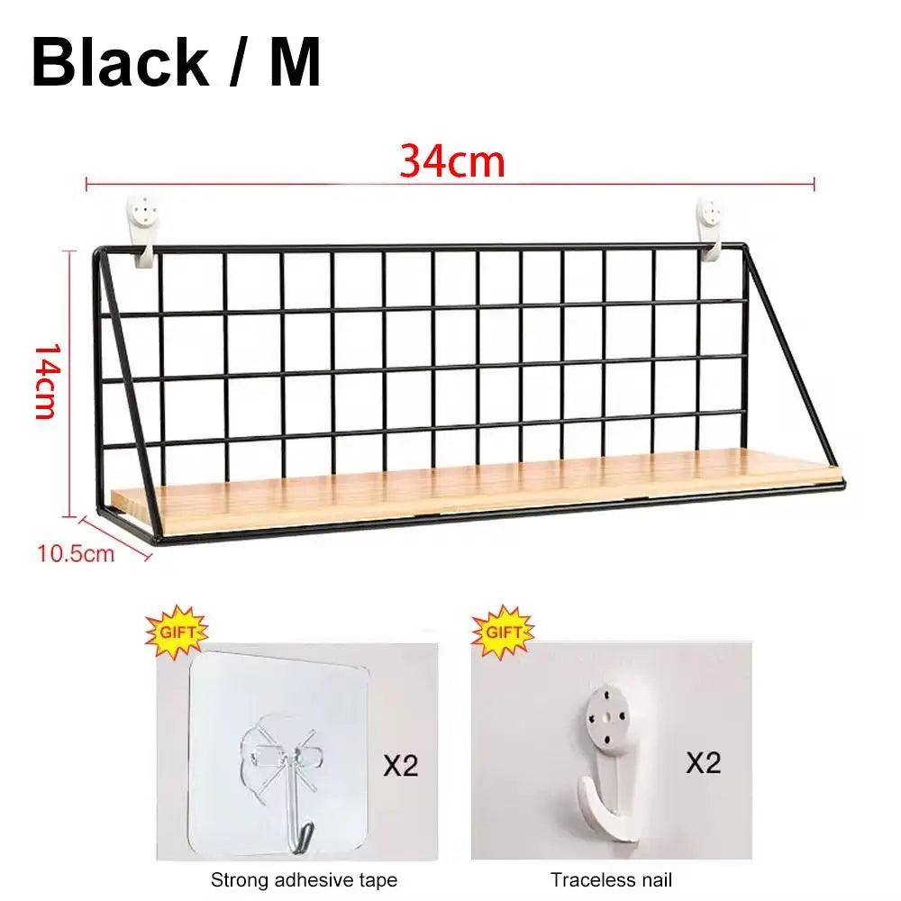 Wall Mounted Grid Shelves for Entryway, Kitchen, or Bedroom