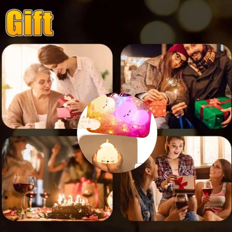 snoring cat night light shown as a gift for various occasions