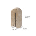 Arched Travertine Stone Bookends for Living Room & Shelf Organization – Retro Beige Sculptural Design