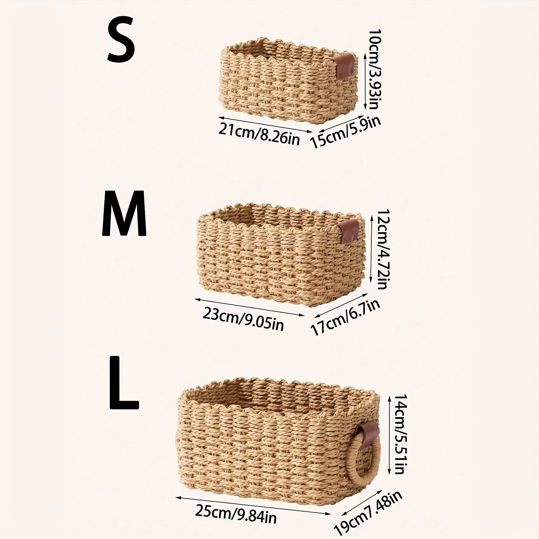 Handwoven Paper Rope Storage Basket for Vanity, Shelf, or Desk