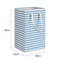 Large 75L Collapsible Laundry Hamper with Handles – Polyester, Striped