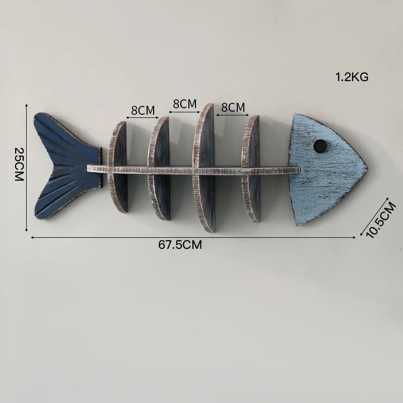 Nordic Fishbone Wooden Wall Shelf