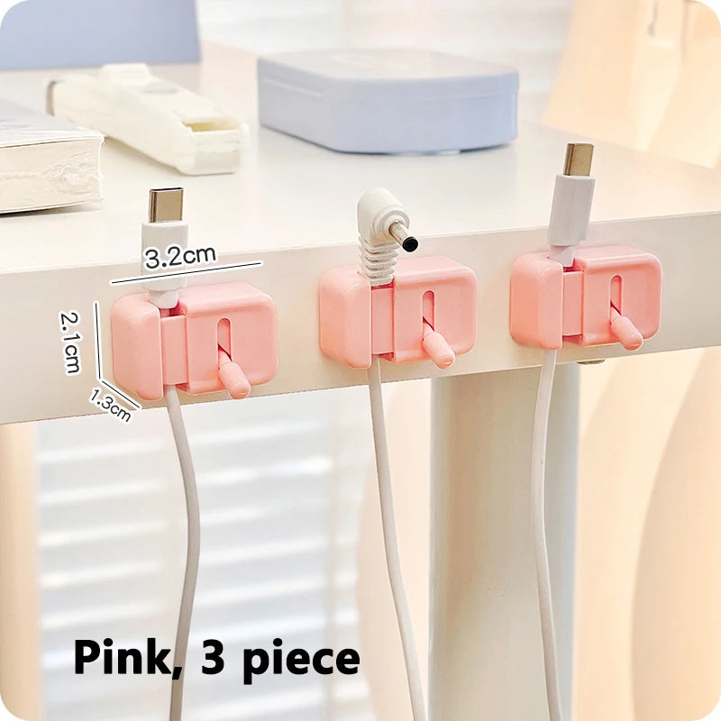 No-Drill Desk Cable Clips for Charging Cord Organization
