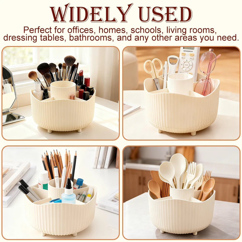 Ripple 360° Rotating Makeup Organizer for Vanity or Bathroom