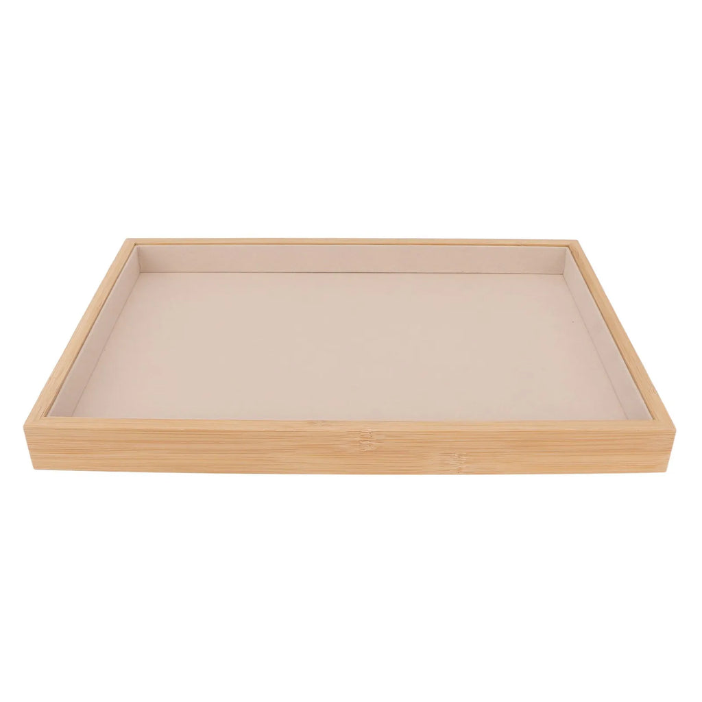 Wood & Velvet Stackable Jewelry Tray Organizer for Drawers or Vanity — Soft-Lined Display for Rings, Earrings & Keepsakes