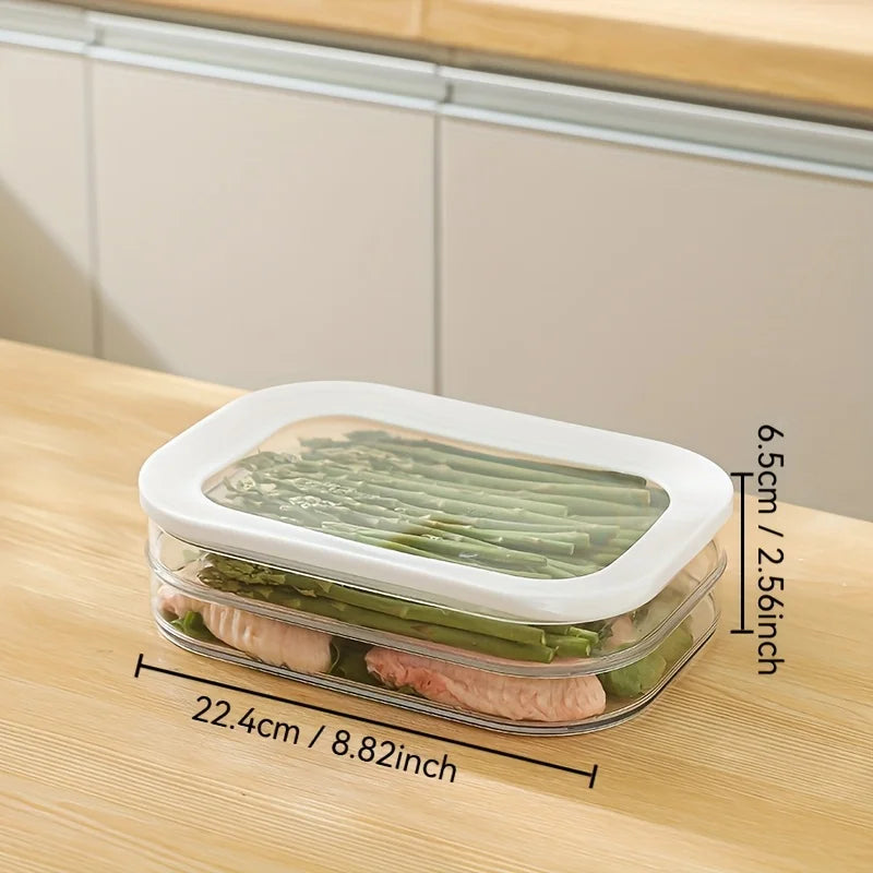 Stackable Deli Meat and Cheese Fridge Organizer with Clear Lid – 1, 2, 3, or 4 Layer Plastic Cold Cuts Storage Container