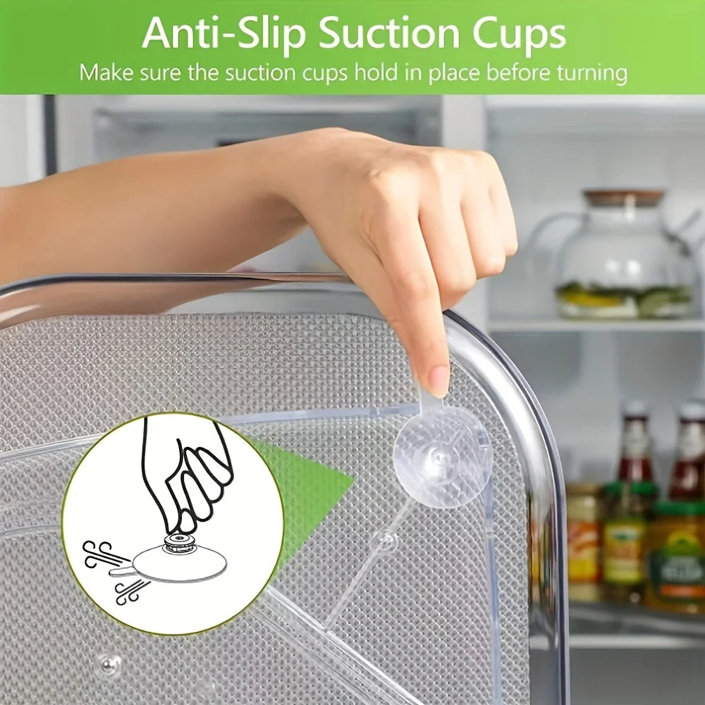 360° Rotating Rectangular Fridge Lazy Susan Organizer Tray