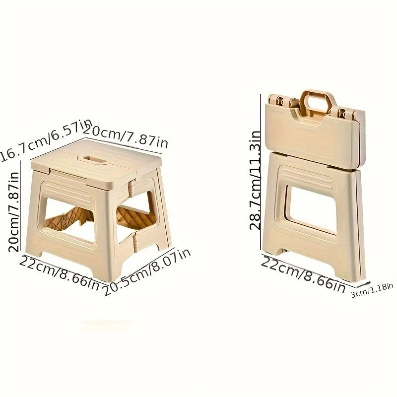 Folding Step Stool for Kitchen, Bathroom, or Bedroom