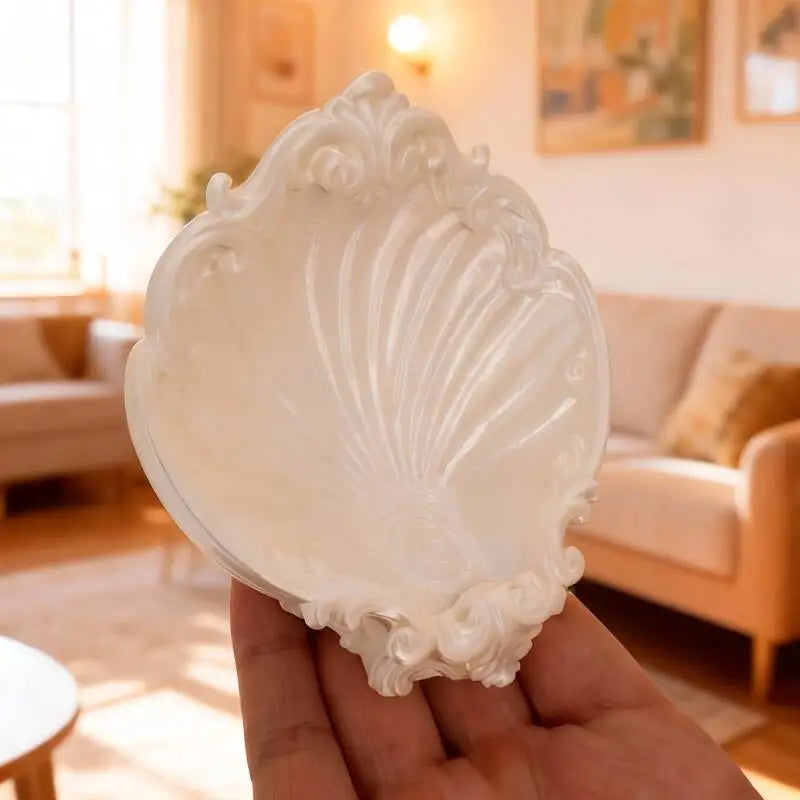 Adele Vintage Shell Shaped Jewelry Tray – White Vanity Organizer